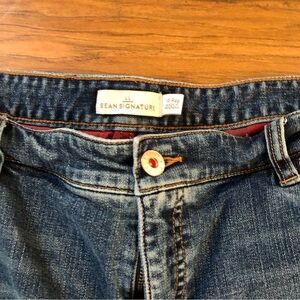 Women’s L.L Bean signature plaid flannel lined boyfriend straight leg jeans